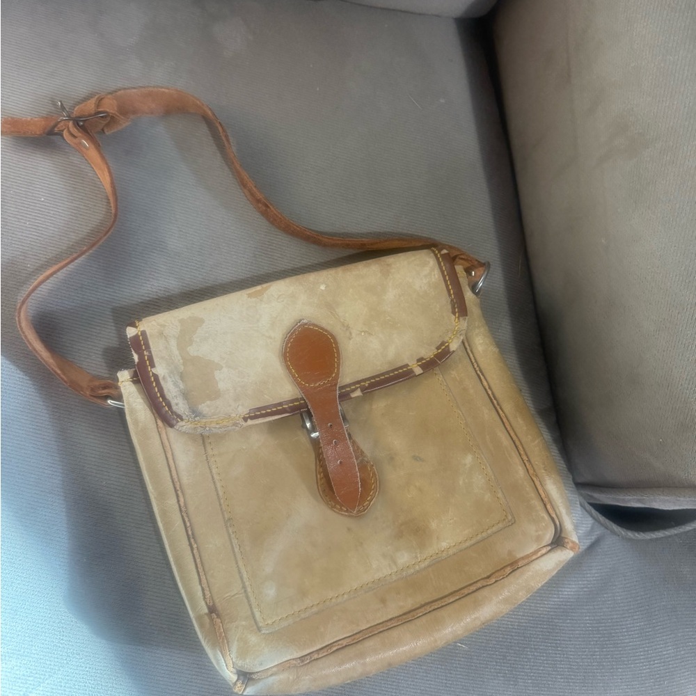 Vintage real leather saddle Bag